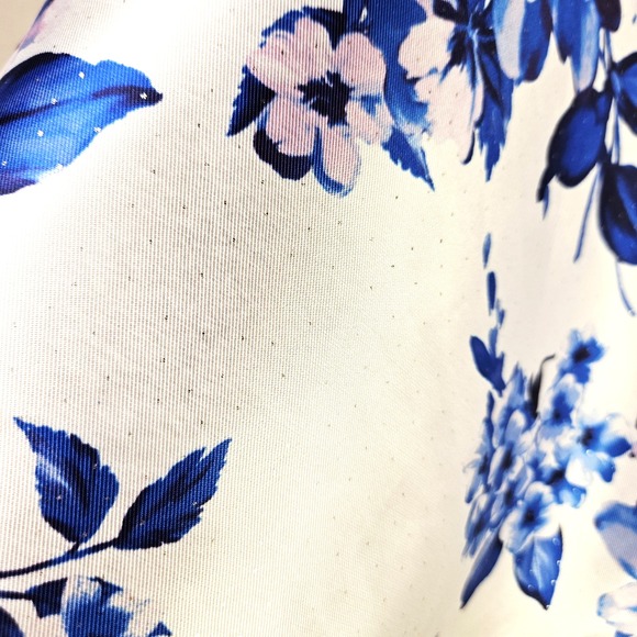 Dear Moon Blue White Floral Fairy Fit Flare Dress Sz 1 Pockets Babydoll Coquette - Picture 8 of 14